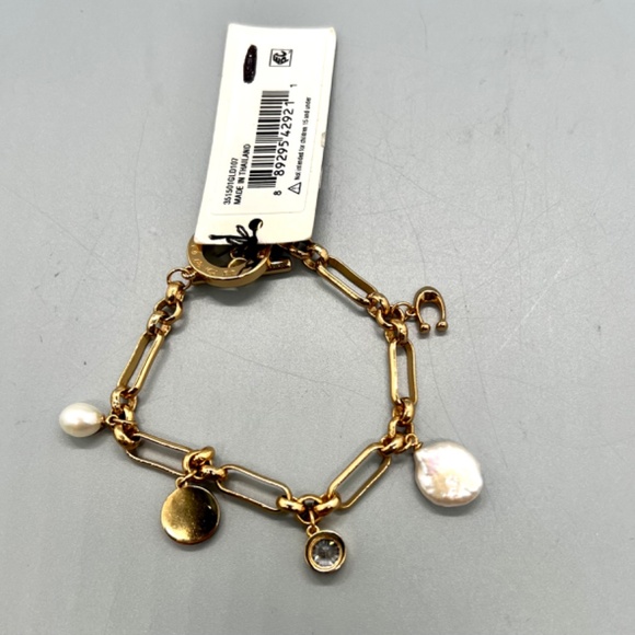 Coach Genuine Pearl Toggle Charm Bracelet - Picture 2 of 6